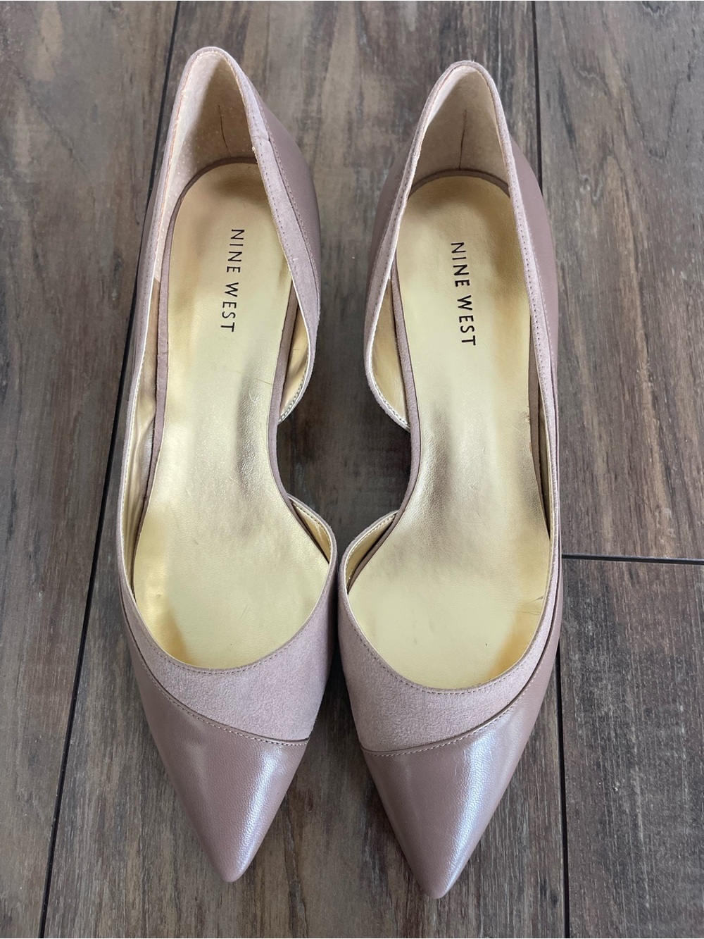Nine West Blush Kitten Taupe Pointed Toe Pumps Heels size 9.5 NEW Nude color